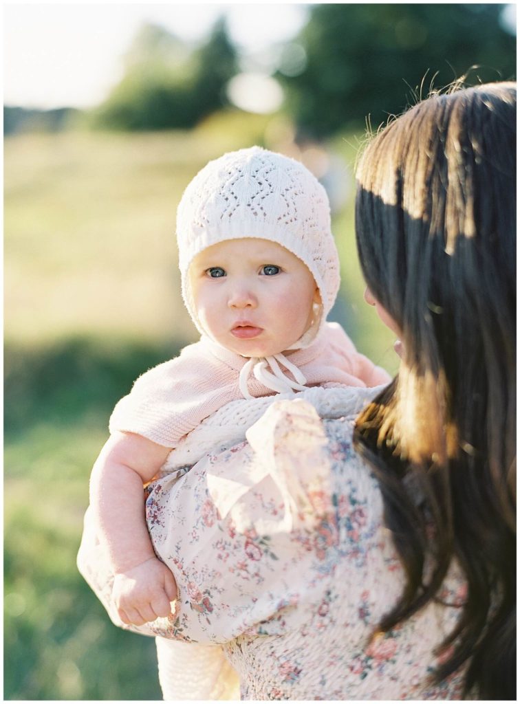 baby girl in bonnet