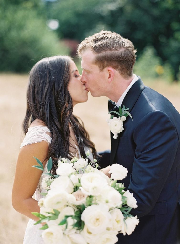 Bride and Groom kiss at Discovery Park - Jacqueline Benét Photography