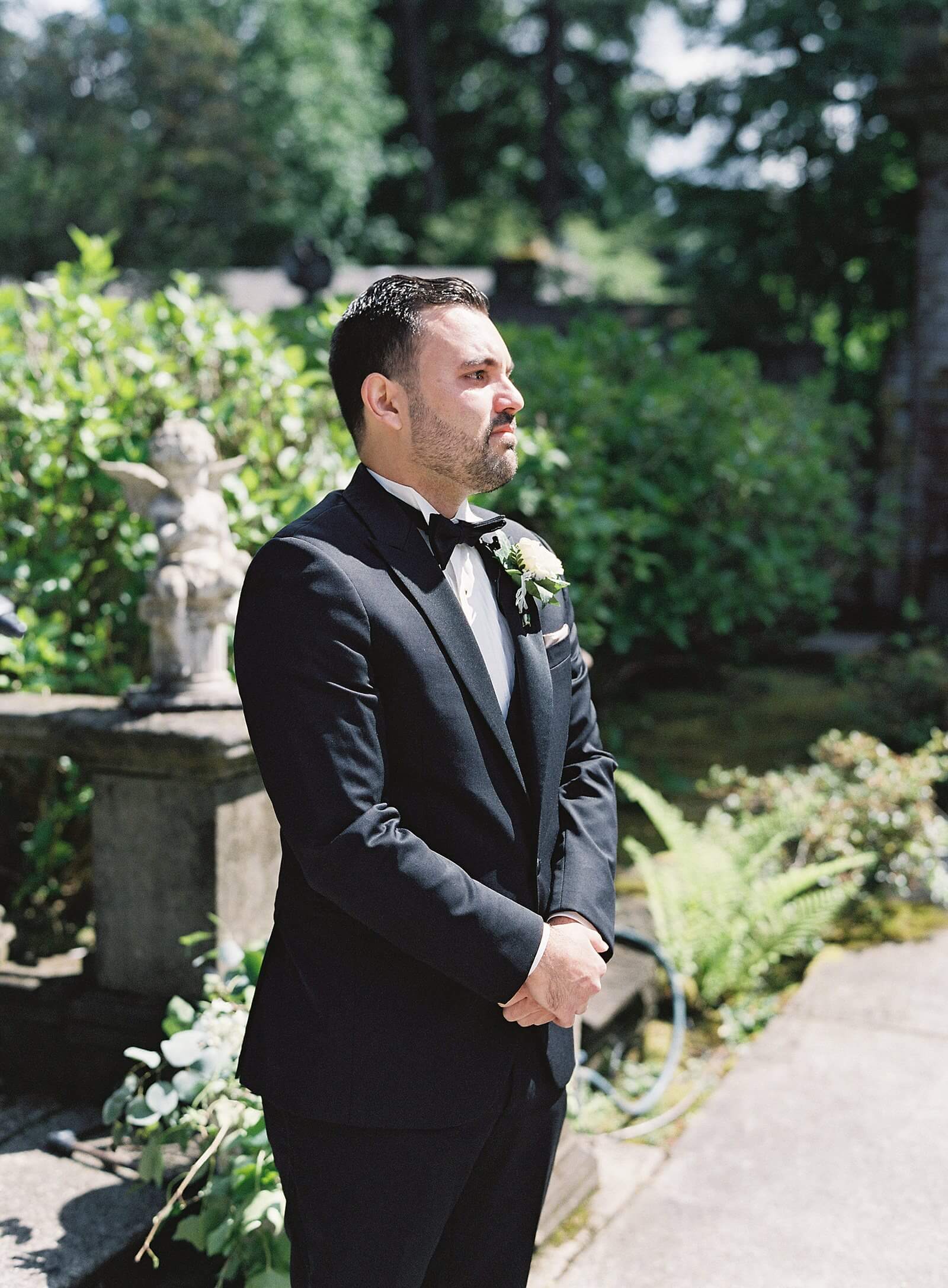 Groom tears up seeing his bride walking up the aisle - Jacqueline Benét Photography